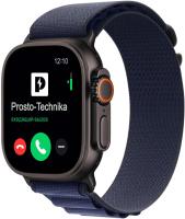 Часы Apple Watch Ultra 2, 49 мм, титан чёрного цвета, ремешок Alpine тёмно-синего цвета (2024) L