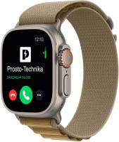 Часы Apple Watch Ultra 2, 49 мм, титан светлого цвета, ремешок Alpine коричневого цвета (2024) L