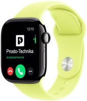 Apple Watch S11 46mm Jet Black Sport Band Neon Yellow S/M