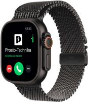 Часы Apple Watch Ultra 2, 49 мм, титан чёрного цвета, миланский сетчатый браслет (2024) M