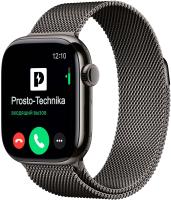 Apple Watch Series 11 46mm Slate Titanium Case, Milanese Loop (Slate)