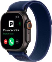 Часы Apple Watch Ultra 2, 49 мм, титан чёрного цвета, ремешок Trail синего цвета (2024) M/L