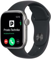 Apple Watch S11 46mm Space Gray Sport Band Black S/M