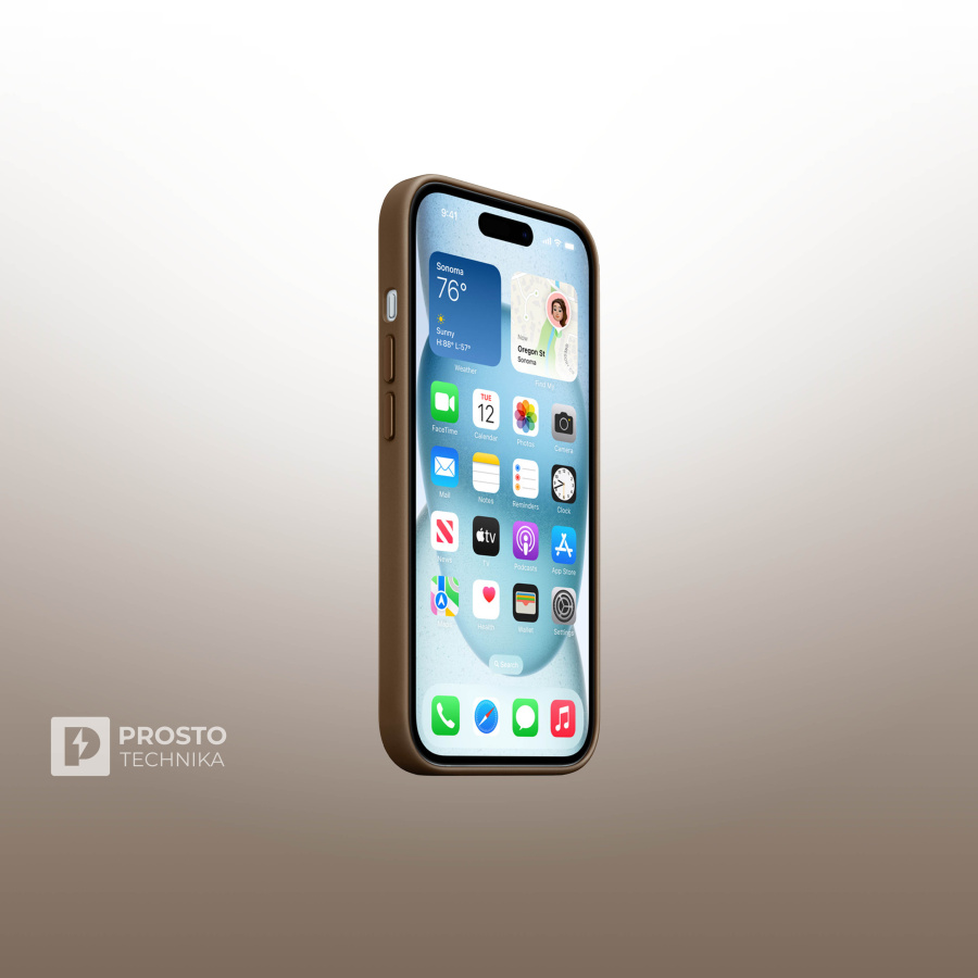 iPhone 15 FineWoven Case with MagSafe - Taupe