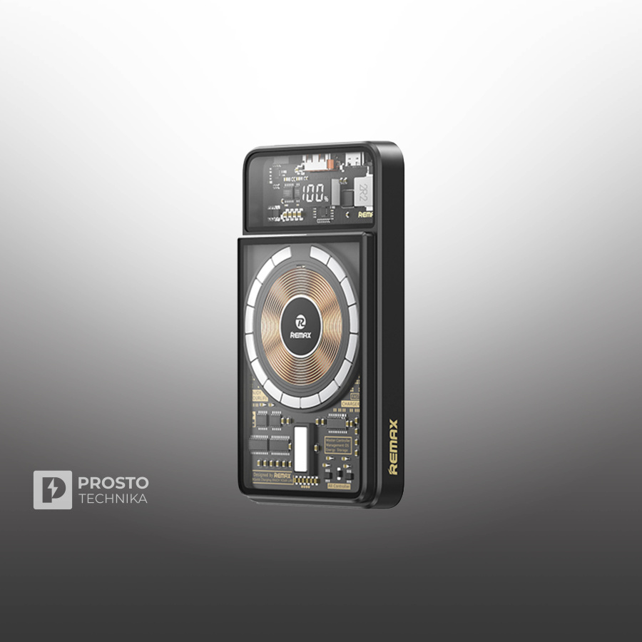 Внешний аккумулятор REMAX RPP-580 walking phantom 20W+22.5W cabled magnetic wireless charging power bank 10000mAh blue/синий