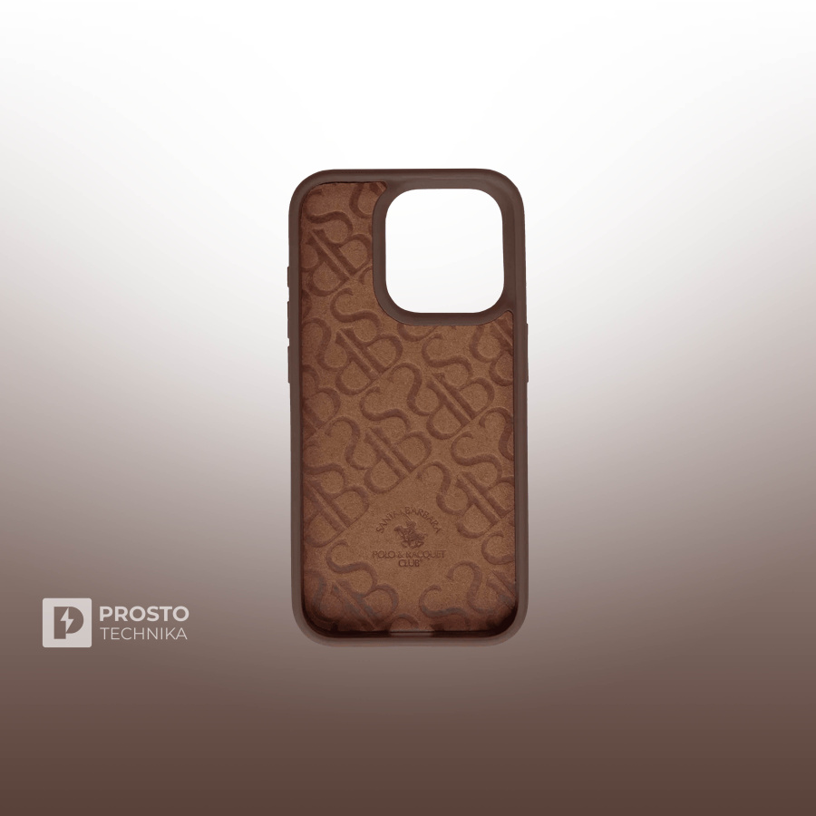 Чехол с вышивкой для Apple iPhone 15 PRO POLO SANTA BARBARA SAVANNA (коричневый)