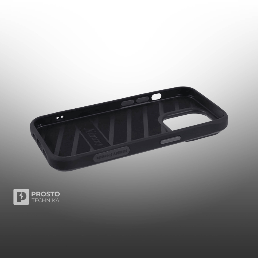 Чехол с вышивкой для Apple iPhone 15 Pro Nimmy Волк-Серый