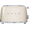 Тостер SMEG TSF01CREU кремовый глянцевый; подогрев, размораживание, багель; 6 уровней поджаривания; съемный поддон для крошек.