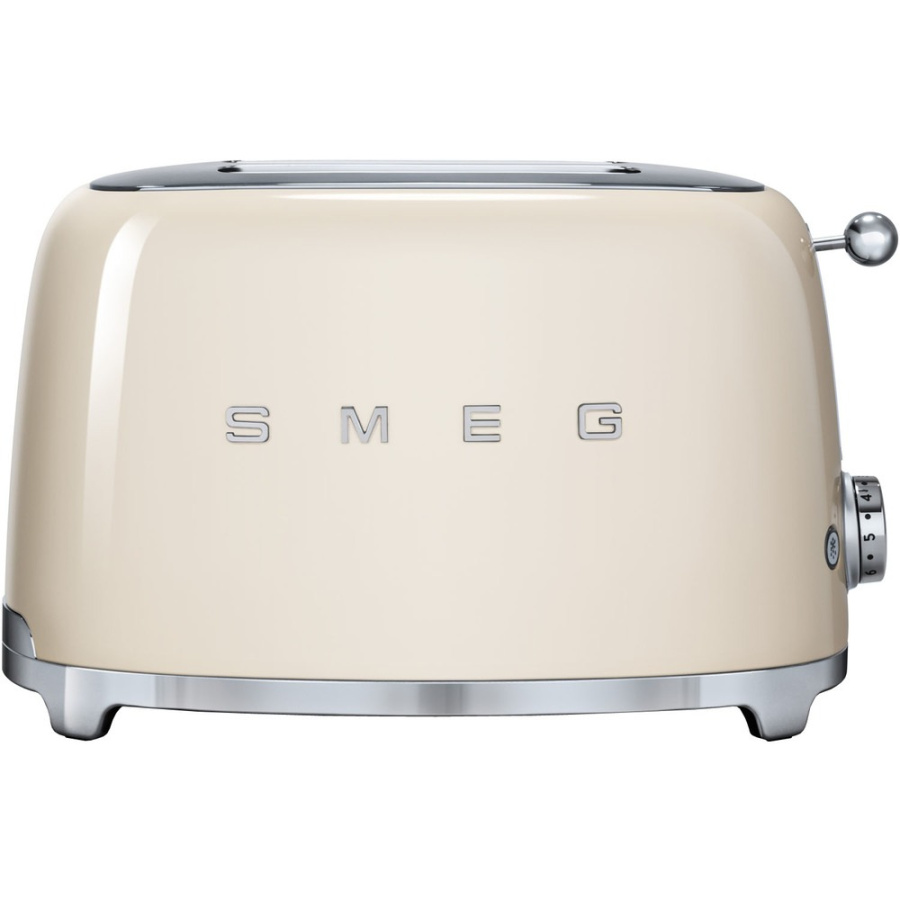 Тостер SMEG TSF01CREU кремовый глянцевый; подогрев, размораживание, багель; 6 уровней поджаривания; съемный поддон для крошек.