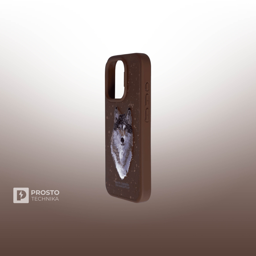 Чехол с вышивкой для Apple iPhone 15 PRO POLO SANTA BARBARA SAVANNA (коричневый)