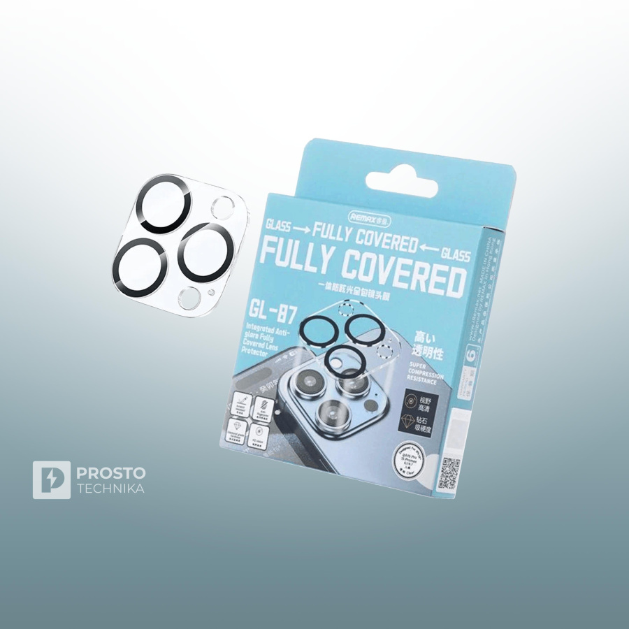 Противоударное стекло Remax GL-87 на камеру iPhone 15 Pro и iPhone 15 Pro Max с антибликом