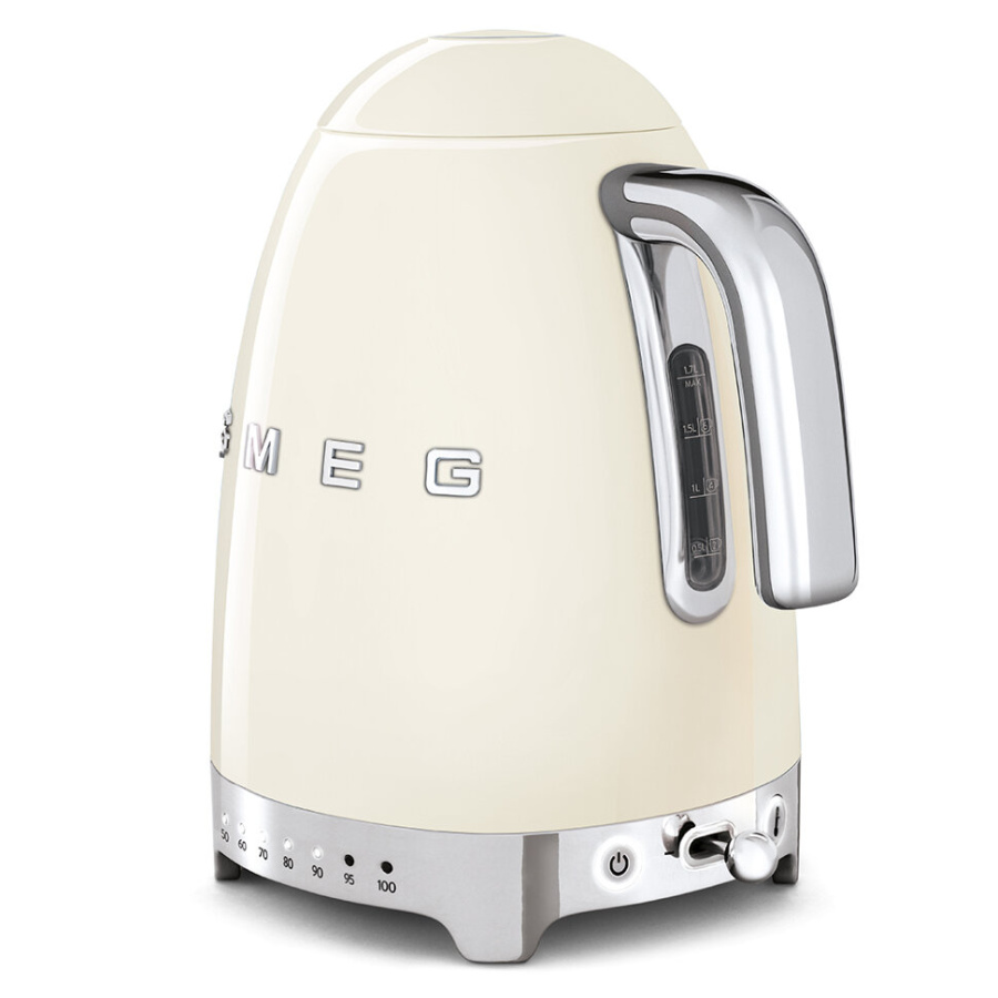 Электрический чайник SMEG KLF04CREU с регулировкой температуры 1,7 л, 2400 Вт, кремовый глянцевый