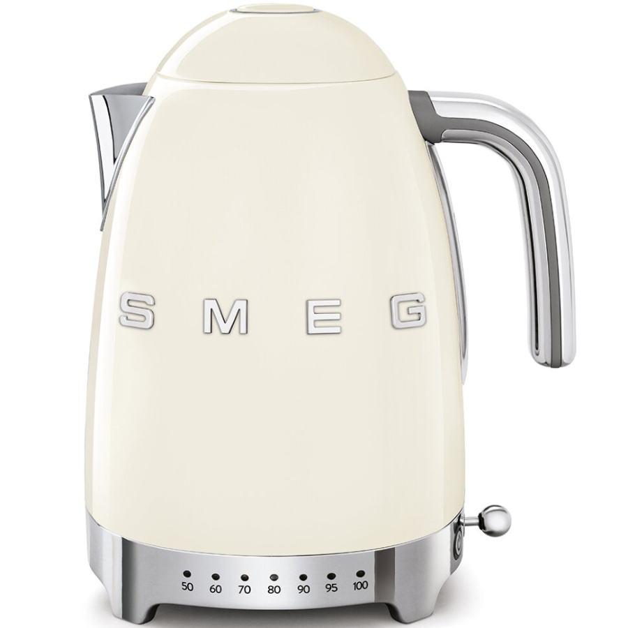 Электрический чайник SMEG KLF04CREU с регулировкой температуры 1,7 л, 2400 Вт, кремовый глянцевый