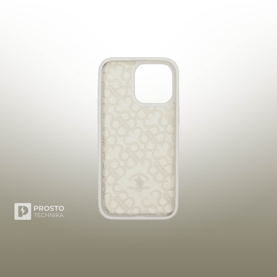 Чехол с вышивкой для Apple iPhone 15 PRO POLO SANTA BARBARA BORIS (белый)
