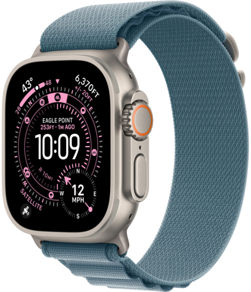 Умные часы Apple Watch Ultra 3, 49 мм, Natural Titanium Light Blue Alpine Loop M