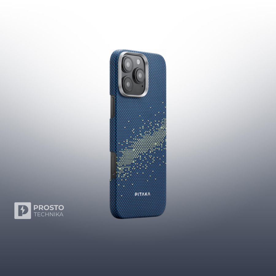 Чехол Pitaka Tactile Woven Ultra Slim Case For iPhone 16 Pro - Milky way galaxy