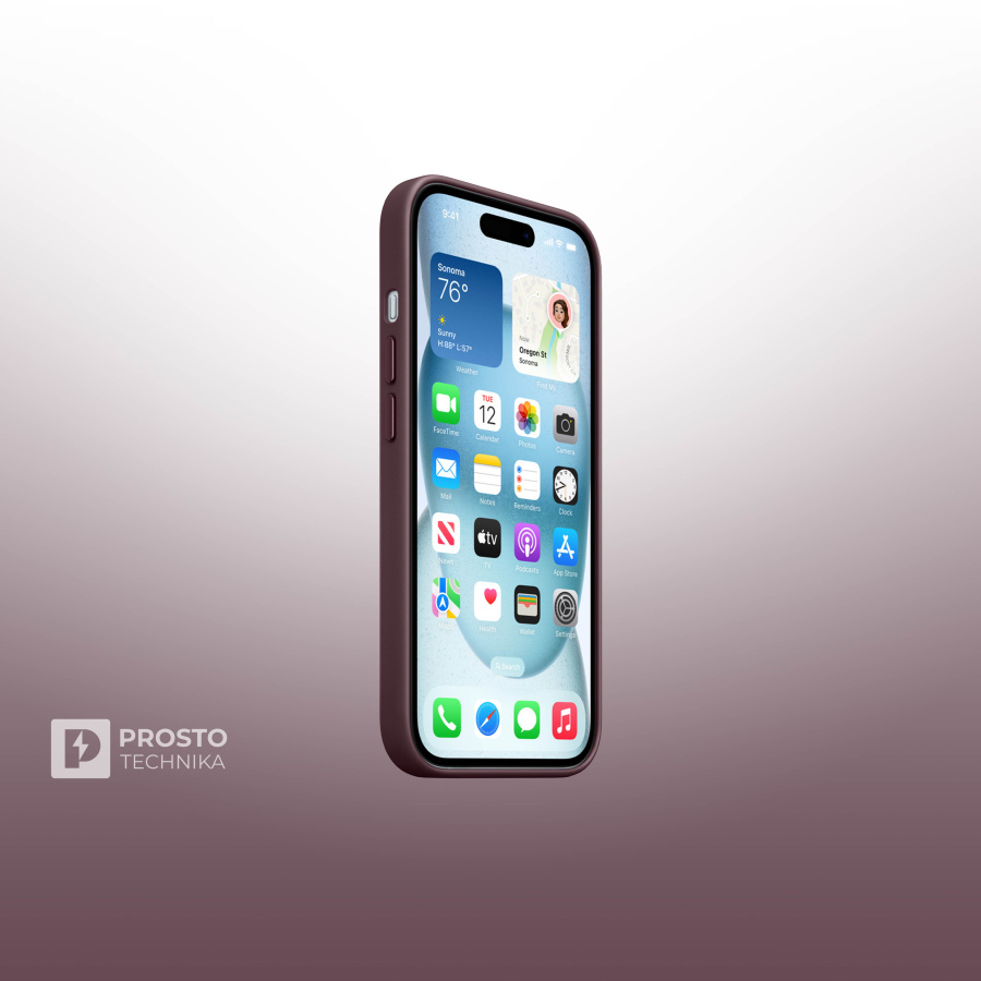 iPhone 15 FineWoven Case with MagSafe - Mulberry