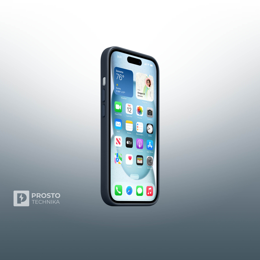 iPhone 15 FineWoven Case with MagSafe - Pacific Blue