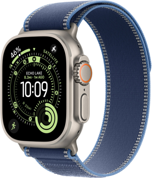 Умные часы Apple Watch Ultra 3, 49 мм, Natural Titanium Bright Blue Trail Loop S/M