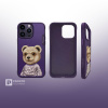 Чехол с вышивкой для Apple iPhone 15 Pro Nimmy Медведь-Фиолетовый