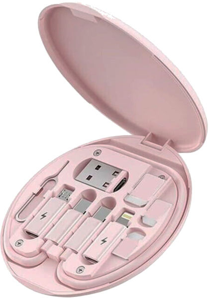 Многофункциональный набор переходников адаптеров Remax RC-190 60W розовый