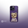 Чехол с вышивкой для Apple iPhone 15 Pro Nimmy Медведь-Фиолетовый