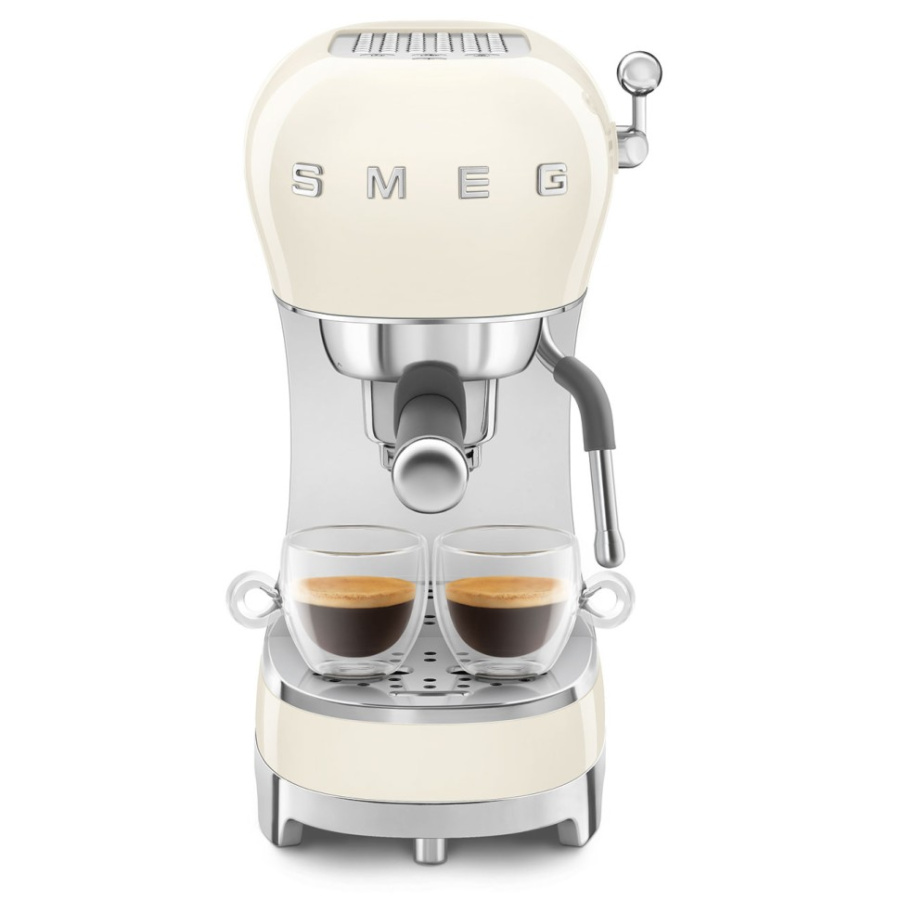 Кофемашина-эспрессо SMEG ECF02CREU, кремовый, ретро / 1350 Вт